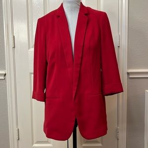 Express Long Red 3/4 Sleeve Jacket Size L